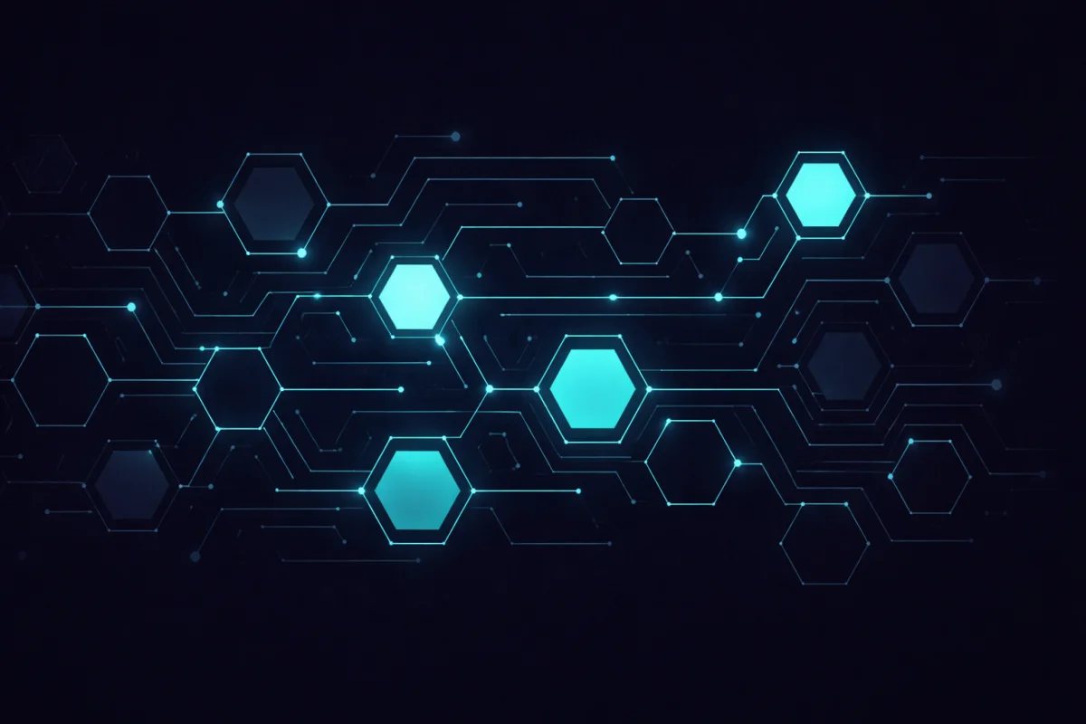 Abstract geometric visualization of Microsoft 365 tenant health monitoring