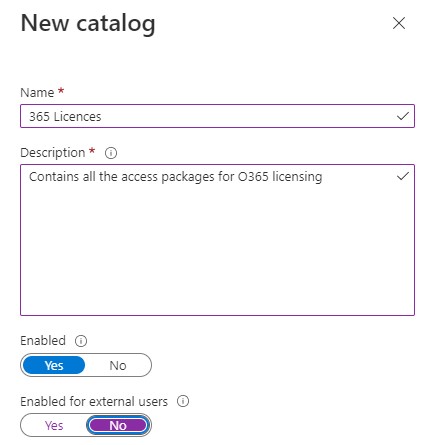 Create catalog