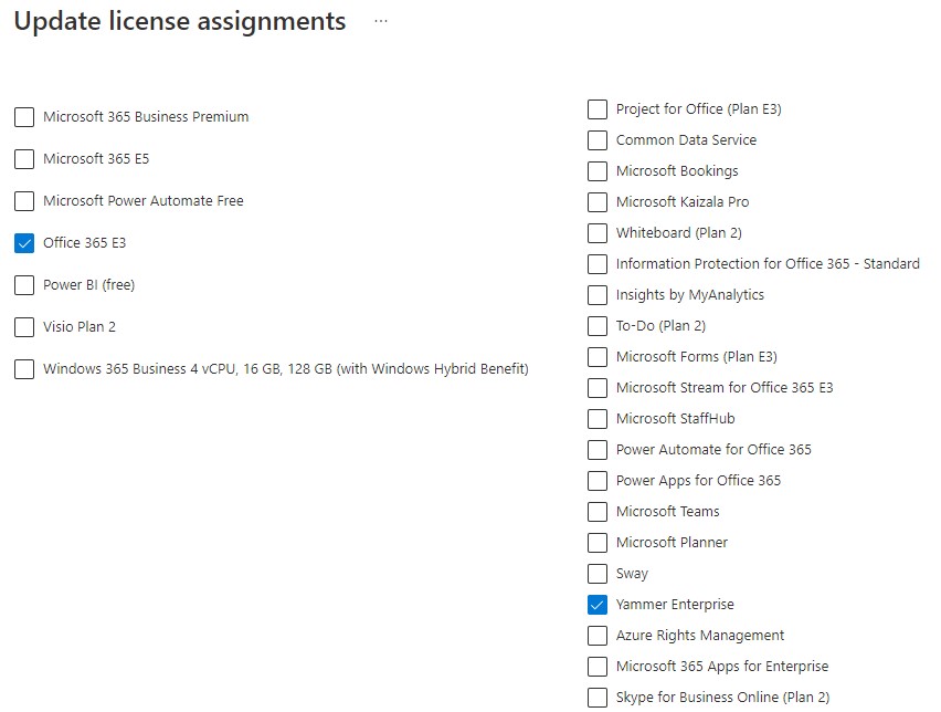 Select Yammer